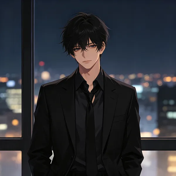 anime characters in suits
