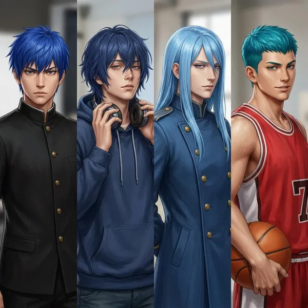 Popular anime girls with blue hair