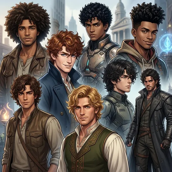 anime characters with curly hair