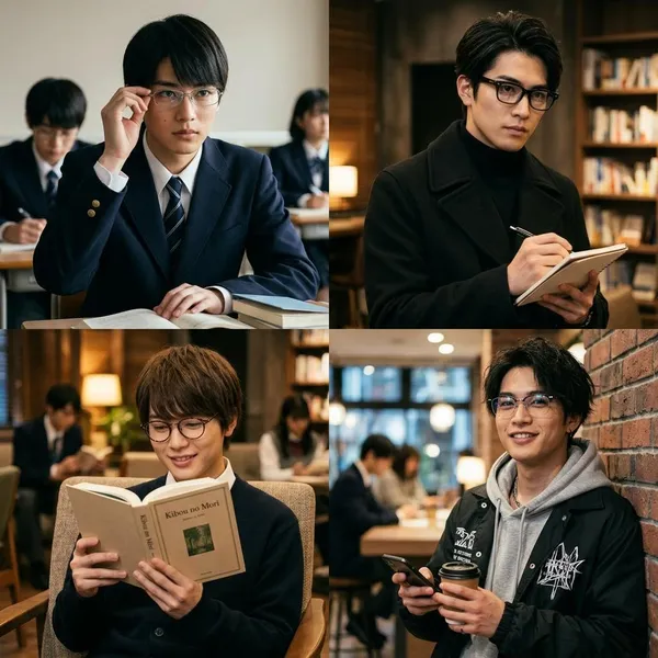 anime characters with glasses