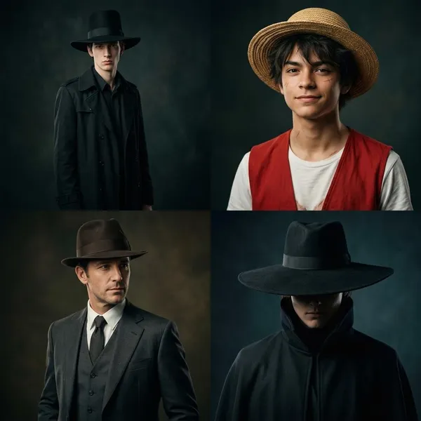 anime characters with hats