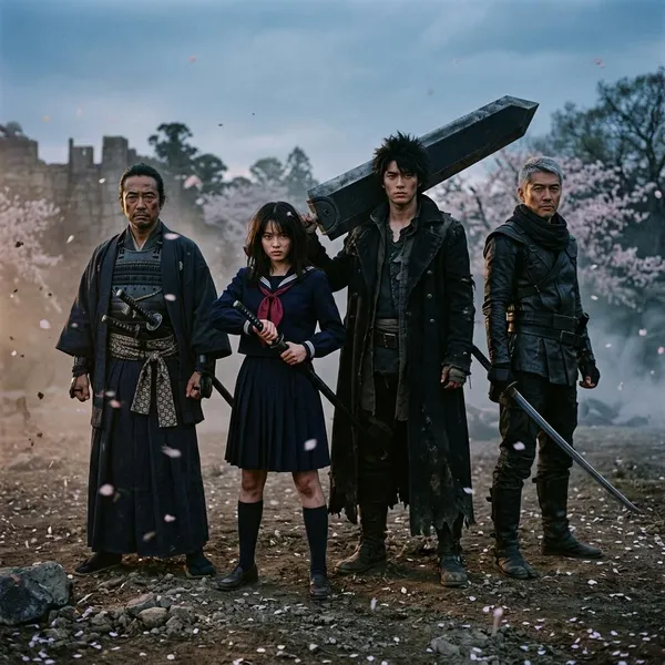 anime characters with swords