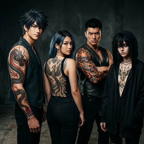 anime characters with tattoos