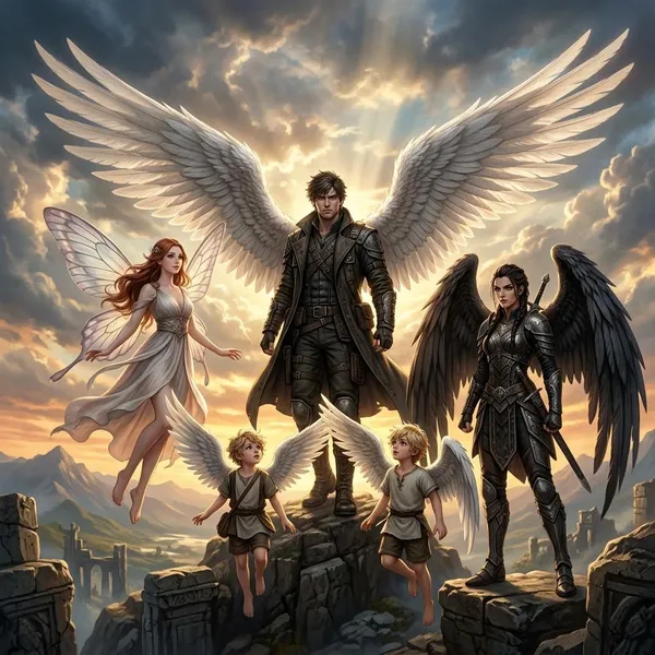 anime characters with wings